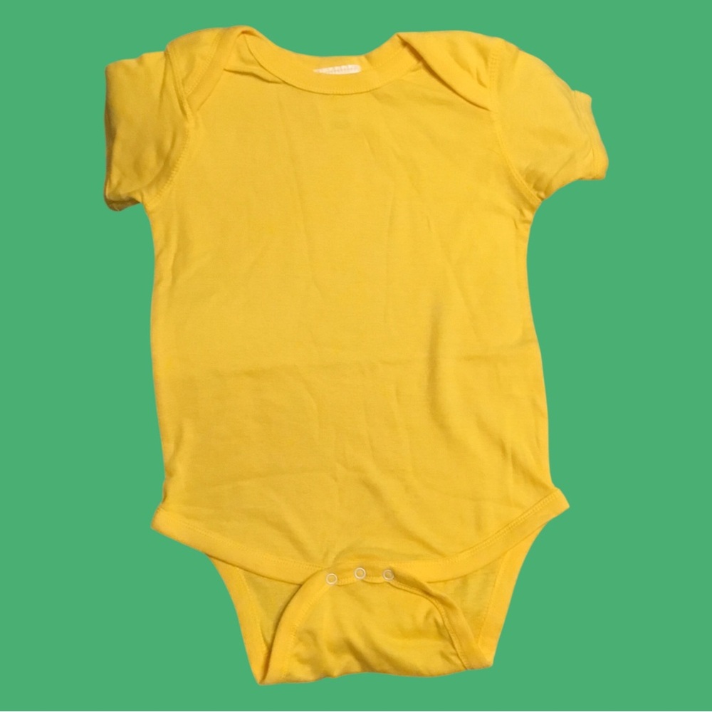 Classic Short-Sleeve Yellow Baby One-Piece Bodysuit